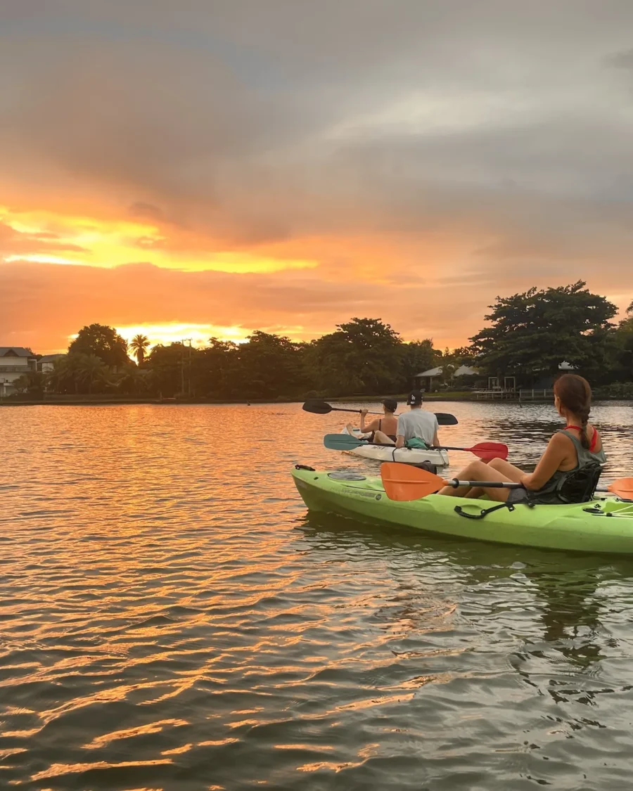Kayaking on the Tamarin River at Sunset